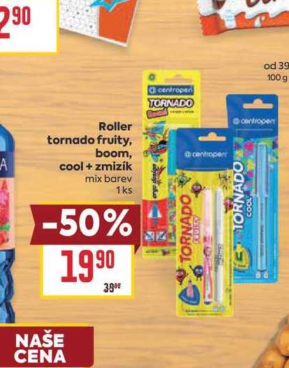 Roller tornado fruity, boom, cool + zmizík mix barev 1ks