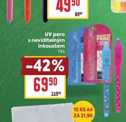 UV pero s neviditelným inkoustem 1ks 
