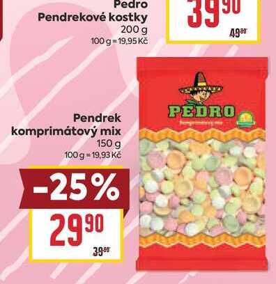 Pendrek komprimátový mix 150 g