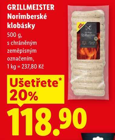 GRILLMEISTER Norimberské klobásky, 500 g