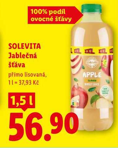SOLEVITA Jablečná šťáva, 1 l