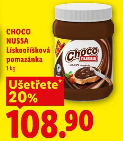 CHOCO NUSSA Lískooříšková pomazánka, 1 kg