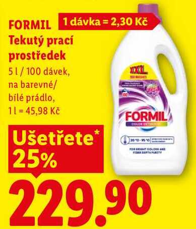 FORMIL Tekutý prací prostředek, 5 l/100 dávek