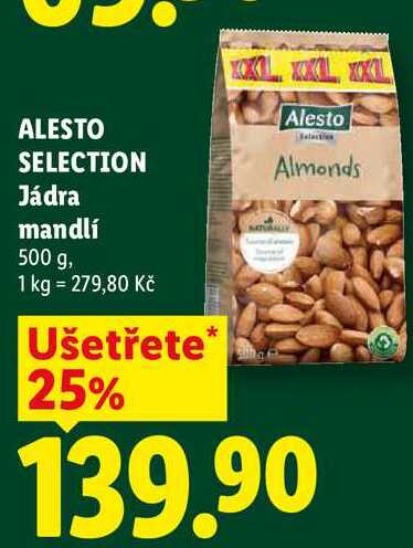 ALESTO SELECTION Jádra mandlí, 500 g