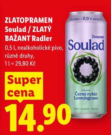 ZLATOPRAMEN Soulad/ZLATÝ BAŽANT Radler, 0,5 l