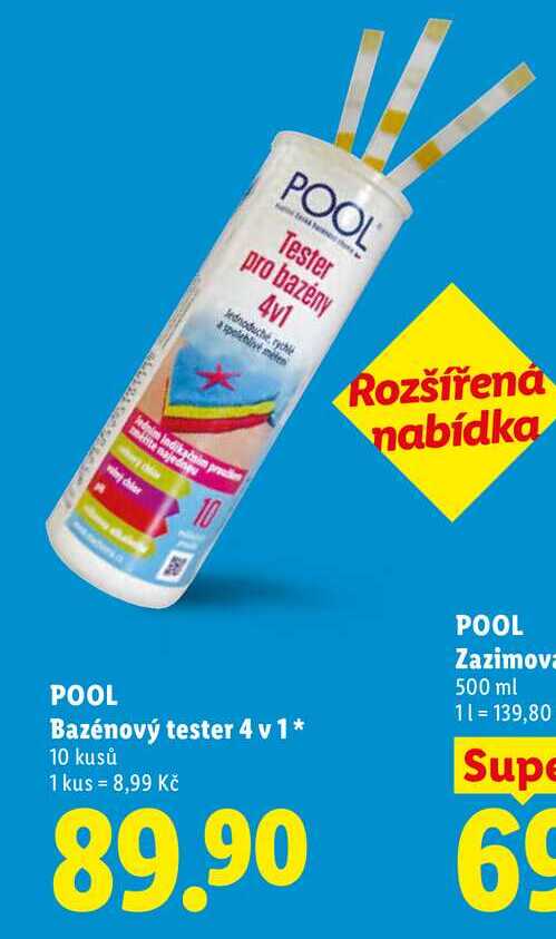 POOL Bazénový tester 4 v 1, 10 kusů Lidl