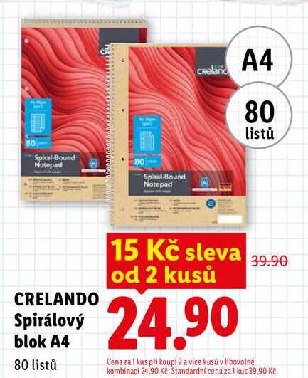 CRELANDO Spirálový blok A4
