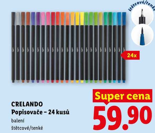 CRELANDO Popisovače - 24 kusů 