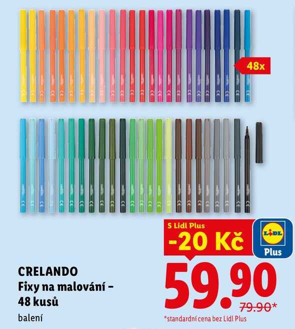CRELANDO Fixy na malování - 48 kusů