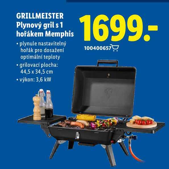 GRILLMEISTER Plynový gril s 1 hořákem Memphis