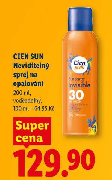 CIEN SUN Neviditelný sprej na opalování, 200 ml Lidl