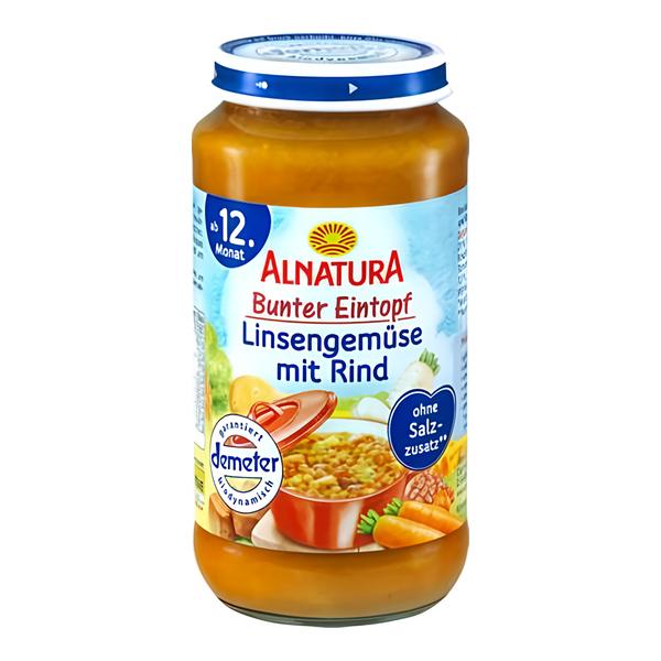 ALNATURA BIO Dětská výživa Hovězí, čočka a lupina Košík.cz