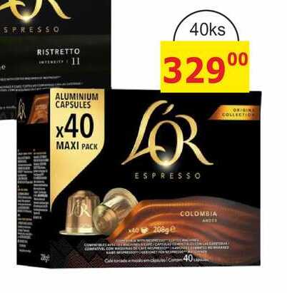 L'OR KAPSLE - kompatibilní s kávovary Nespresso - různé druhy 40ks