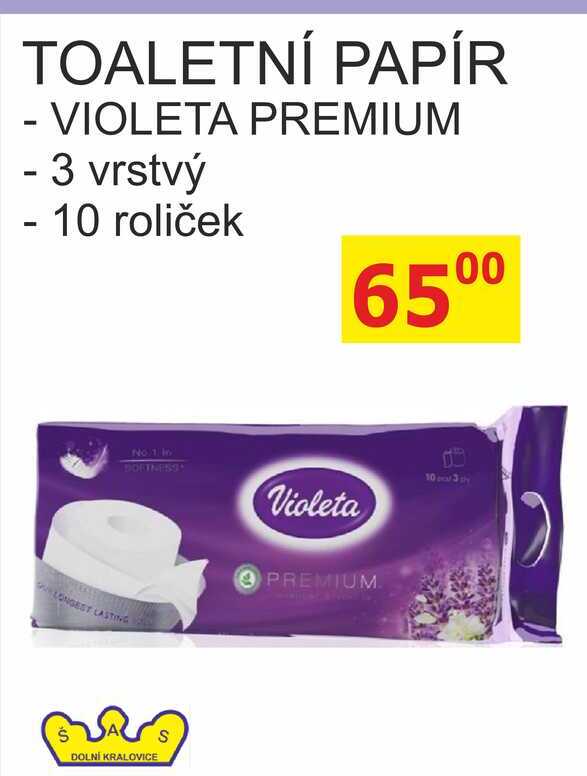 VIOLETA PREMIUM TOALETNÍ PAPÍR 3 vrstvý 10 ks BENE NÁPOJE