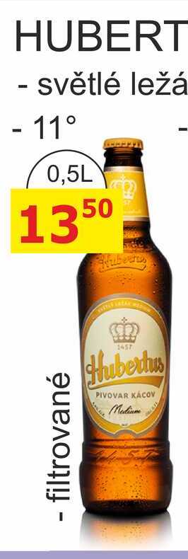 Pivovar Kácov Hubertus Pivo světlý ležák 0,5l