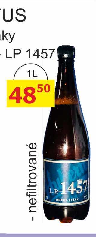 Pivovar Kácov Hubertus Pivo hořký ležák 1l nefiltrované LP 1457