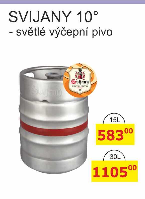 Svijany Svijanská Desítka, světlé výčepní pivo 15L sud