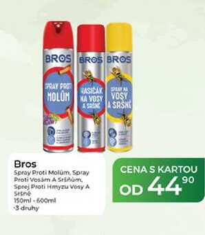 Bros Spray Proti Molúm, Spray Proti Vosam A Sriñúm.. Sprej Proti Hmyzu Vosy A Sisné 150ml - 600ml