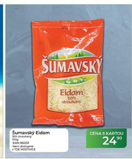 Šumavský Eidam 30% strouhaný 100g
