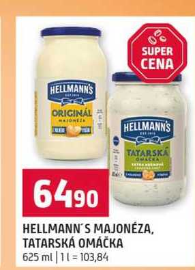 HELLMANN'S MAJONÉZA, TATARSKÁ OMÁČKA 625 ml 