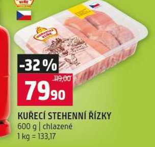 KUŘECÍ STEHENNÍ ŘÍZKY 600 g chlazené 