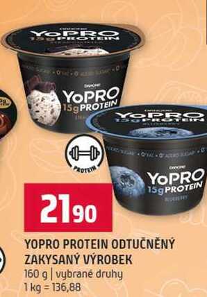 YOPRO PROTEIN ODTUČNĚNÝ ZAKYSANÝ VÝROBEK 160 g vybrané druhy