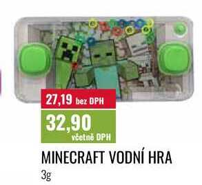 MINECRAFT VODNÍ HRA, 3g Ratio