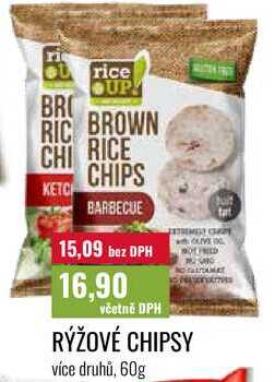 RÝŽOVÉ CHIPSY, více druhů, 60g