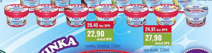 Smetanové mražené zmrzliny, 120ml
