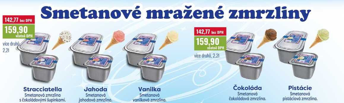 Smetanové mražené zmrzliny, 2,2L