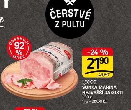 ŠUNKA MARINA NEJVYŠŠÍ JAKOSTI 100 g 