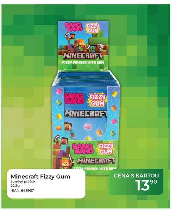Minecraft Fizzy Gum šumivý prášek 22,5 g