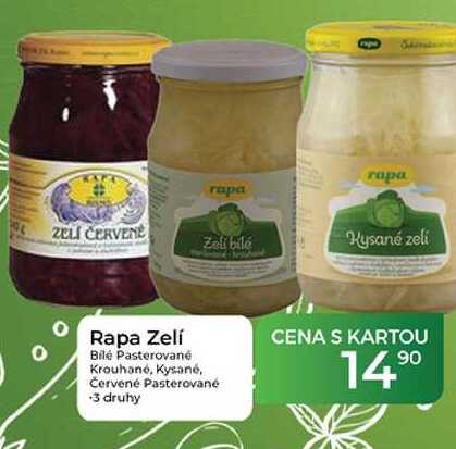 Rapa Zelí Bílé Pasterované Krouhané, Kysané, Červené Pasterované
