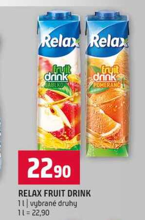 RELAX FRUIT DRINK 1l vybrané druhy 