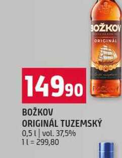 BOŽKOV ORIGINÁL TUZEMSKÝ 0,5l vol. 37,5%