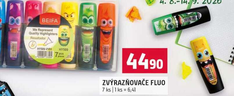 ZVÝRAZŇOVAČE FLUO 7 ks