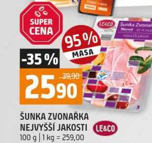 ŠUNKA ZVONAŘKA NEJVYŠŠÍ JAKOSTI LE&CO 100 g