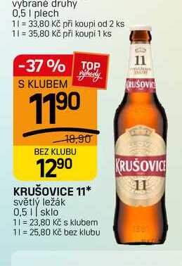 KRUŠOVICE 11* světlý ležák 0,5l