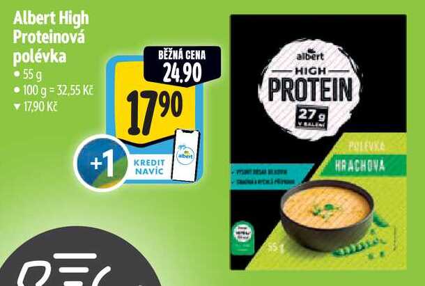 Albert High Proteinová polévka, 55 g