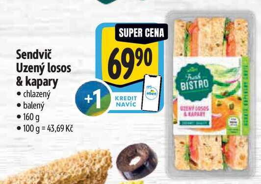 Sendvič Uzený losos & kapary, 160 g