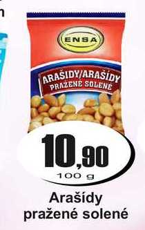 Arašídy pražené solené 100 g