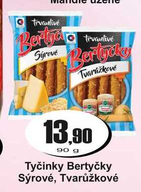 Tyčinky Bertyčky Sýrové, Tvarůžkové 90 g