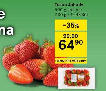 Tesco Jahody, 500 g, balené 
