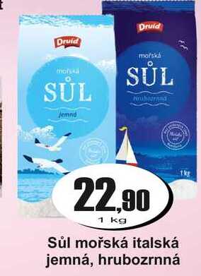 Sůl mořská italská jemná, hrubozrnná 1 kg