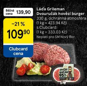 Láďa Grileman Dvouručák hovězí burger, 330 g