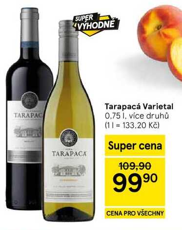 Tarapacá Varietal, 0,75 l, více druhů