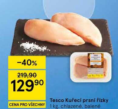 Tesco Kuřecí prsní řízky, 1 kg, chlazené, balené 