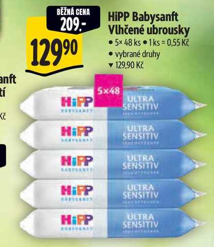iPP Babysanft Vlhčené ubrousky, 5x 48 ks