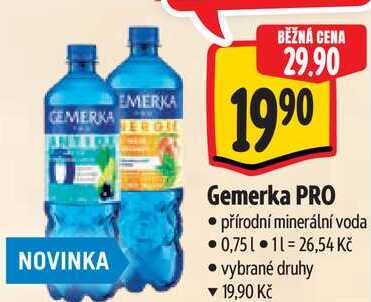 Gemerka PRO, přírodní minerální voda, 0,751