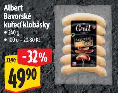 Albert Bavorské kuřecí klobásky, 240 g